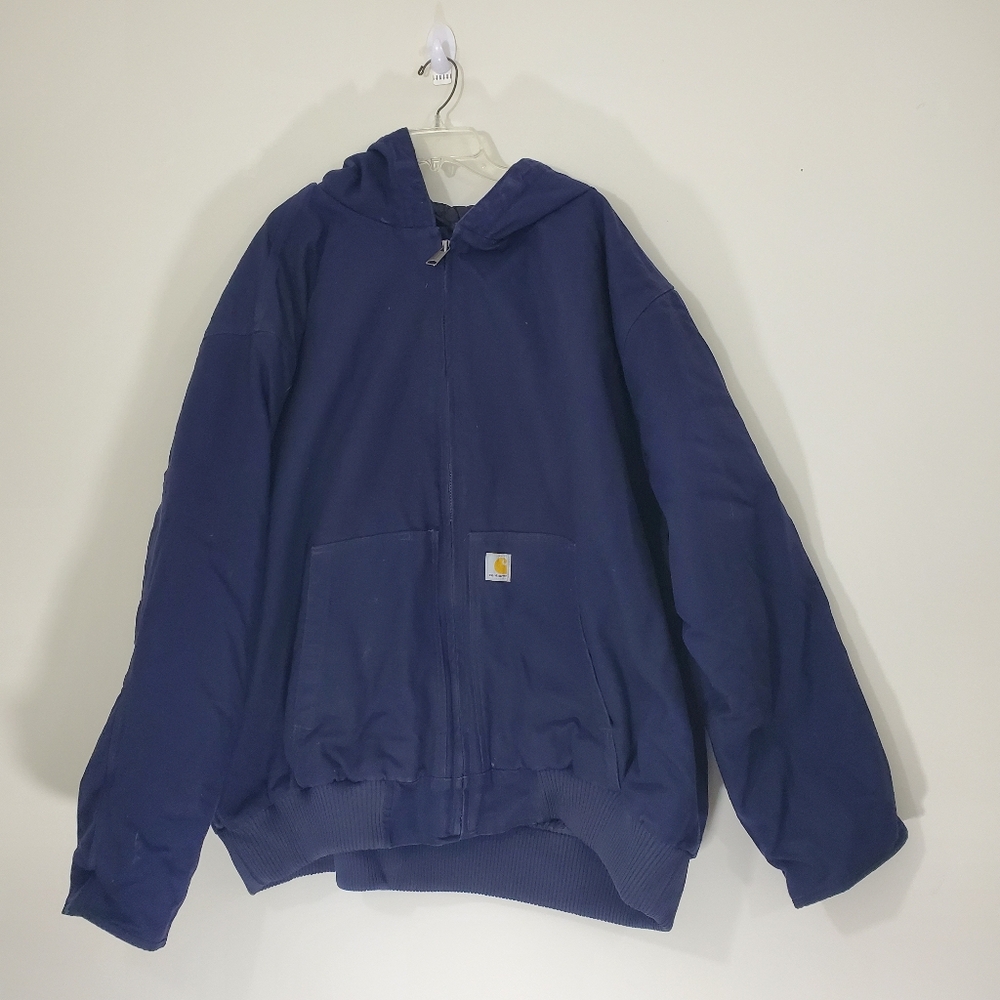 Carhartt Loose Fit Thinsulate Blue Hooded Jacket, Size 5XL